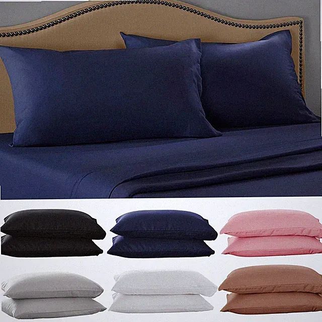 1/2set Pillow Cases 1800D Pillow Case Set Queen (standard) or King Pillowcase US